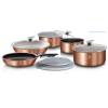 BERLINGER HAUS Metallic Rosegold Line 12 részes edénykészlet levehető nyéllel,márvány bevonattal BH-1591