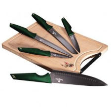 Berlingerhaus Berlinger Haus Késkészlet 6 részes vágódeszkával bevonatos rozsdamentes Emerald Collection BH/2706 konyhai eszköz