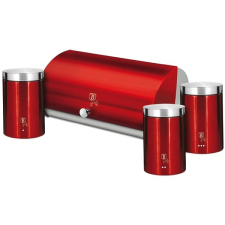 Berlingerhaus Burgundy Metallic Line Kenyértartó + tárolóedény szett, 4 db papírárú, csomagoló és tárolóeszköz