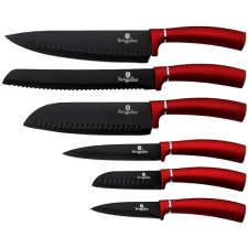 Berlingerhaus Burgundy Metallic Line Tapadásmentes bevonatú késkészlet, 6 db kés és bárd