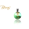 Berns Fémmedál arany zöld színű Berns eredeti európai® kristállyal