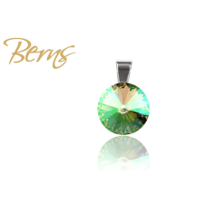 Berns Fémmedál arany zöld színű Berns eredeti európai® kristállyal medál