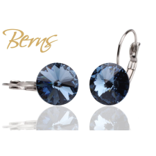 Berns Kapcsos fülbevaló petrol kék színű Berns eredeti európai® kristállyal fülbevaló
