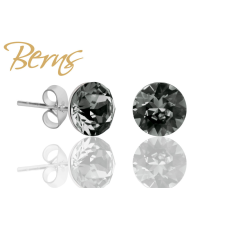 Berns Nemesacél fülbevaló fekete színű eredeti európai® kristállyal fülbevaló