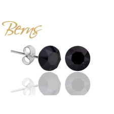 Berns Nemesacél fülbevaló matt fekete színű eredeti európai® kristállyal fülbevaló