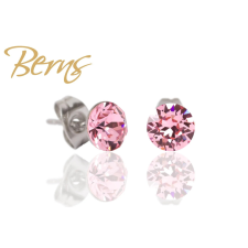 Berns Nemesacél fülbevaló világos rózsaszín színű eredeti európai® kristállyal fülbevaló
