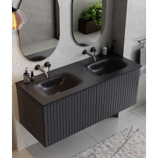 Besco AKYA LINEA dupla fürdőszobabútor – matt fegyverszürke fürdőszoba bútor