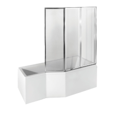  Besco Integra 170x75 akril jobbos asszimetrikus kád, 3 részes kádparavánnal - SZETT AKCIÓ kád, zuhanykabin