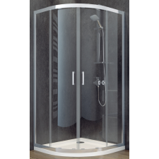 Besco Modern 185 zuhanykabin 80x80 cm félkör alakú króm fényes/átlátszó üveg MP-80-185-C kád, zuhanykabin