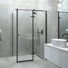 Besco Pixa black szögletes zuhanykabin 120x80x195 cm jobbos (PPP-128-195B) kád, zuhanykabin