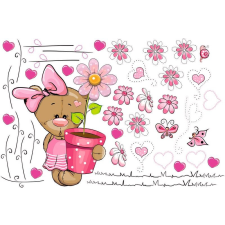 Best4Baby Maci lány pink virágos falmatrica - fehér tapéta, díszléc és más dekoráció