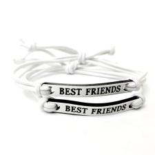 Best Friends (Legjobb Barátok) páros szövet karkötő, fehér karkötő
