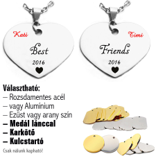 Best Friends nevesíthető páros medál lánccal vagy kulcstartóval (többféle) nyaklánc