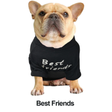  "Best friends" pamut kutyaruha, fekete - XXL-es kutyaruha