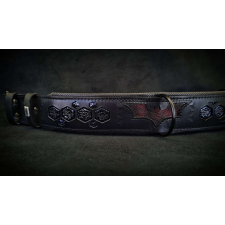 Bestia Batman Nyakörv Kutyáknak, Természetes Bőr, M nyakörv, póráz, hám kutyáknak