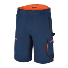 Beta 7661B Sokzsebes elasztikus bermuda munkanadrág, könnyített kivitel Slim fit kék XL munkaruha