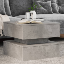  betonszürke dohányzóasztal LED-lámpákkal 50 x 50 x 40 cm bútor