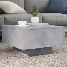 betonszürke dohányzóasztal LED-lámpákkal 55 x 55 x 31 cm bútor