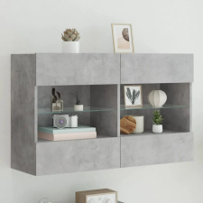  Betonszürke falra szerelhető TV-szekrény LED-del 98,5x30x60,5cm bútor