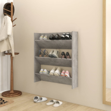 Betonszürke forgácslap fali cipősszekrény 80 x 18 x 90 cm bútor