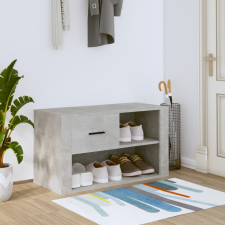 Betonszürke szerelt fa cipőszekrény 80x35x45 cm bútor