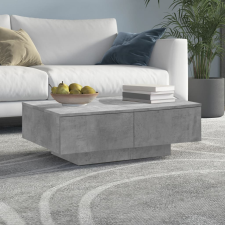 betonszürke szerelt fa dohányzóasztal 90 x 60 x 31 cm bútor