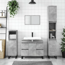  Betonszürke szerelt fa fürdőszobaszekrény 30 x 30 x 100 cm fürdőszoba bútor