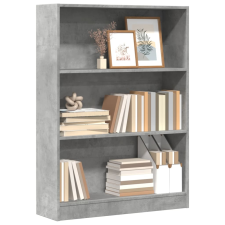 betonszürke szerelt fa könyvespolc 80 x 24 x 109 cm bútor