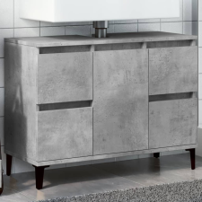  Betonszürke szerelt fa mosdószekrény 80 x 33 x 60 cm fürdőszoba bútor