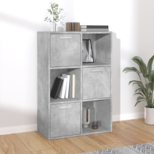 betonszürke szerelt fa tárolószekrény 60 x 29,5 x 90 cm bútor