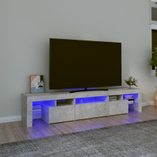  Betonszürke TV-szekrény LED lámpákkal 200x36,5x40 cm bútor