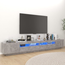  Betonszürke TV-szekrény LED-lámpákkal 260 x 35 x 40 cm bútor