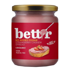 Bettr Bettr bio vegán epres kesudiókrém hozzáadott cukor nélkül 250 g reform élelmiszer