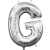 Betűs Mini G betű Fólia lufi, Silver 33 cm