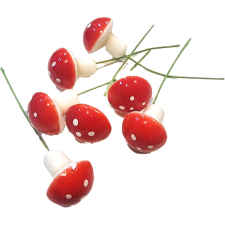  Betűző gomba 3+5cm pettyes piros 5db dekorációs kellék