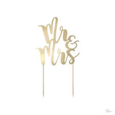  Betûzõ Mr&amp;Mrs papír 25,5cm arany party kellék