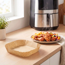 bewello Air fryer sütőpapír olaj nélküli sütőhöz négyzet alakú 23cm 50db papírárú, csomagoló és tárolóeszköz