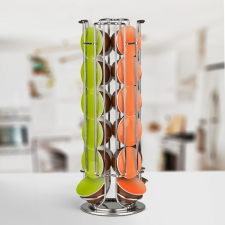 bewello Fém kávékapszula tartó - 24 db Dolce Gusto kapszulához - króm kávéfőző kellék