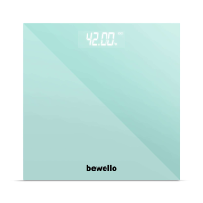 bewello Mérleg - 180 kg - akkumulátor - üveg - világoskék mérleg