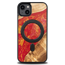 Bewood Neons Paris MagSafe-kompatibilis tok iPhone 15 Plus - barna-piros tok és táska