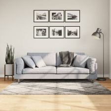  Bézs és antracit hosszú szálú bozontos modern szőnyeg 120x170cm lakástextília