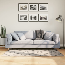  Bézs és antracit hosszú szálú bozontos modern szőnyeg 80x150 cm lakástextília