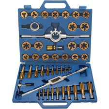 BGS Technic 45 részes menetmetsző és fúró készlet, wolframacél, titán bevonatú (BGS 1899) barkácsolás, csiszolás, rögzítés