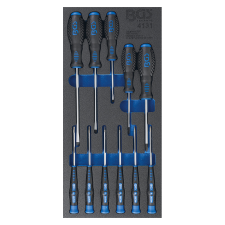 BGS Technic Csavarhúzó készlet, 11 darabos (Műhelykocsi-betét 1/3) (BGS-4131) szerszámkészlet