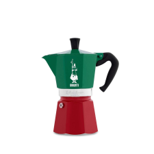 Bialetti Moka Express Italia 6 személyes kotyogós kávéfőző - Zöld/Fehér/Piros (5323) kávéfőző