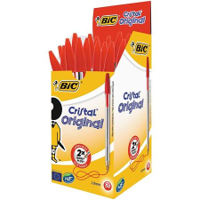 Bic Golyóstoll, 0,32 mm, kupakos, BIC Cristal Original , piros toll