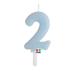 Big Party 2-es számos gyertya babakék 7 cm-es