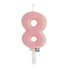 Big Party 8-as számos gyertya babarózsaszín 7 cm-es