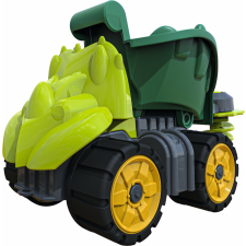 BIG Power-Worker Mini Dino Triceratops teherautó fúróval - Sárga/zöld autópálya és játékautó