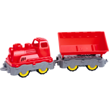 BIG Power Worker Mini Vonat + Vagon - Piros autópálya és játékautó